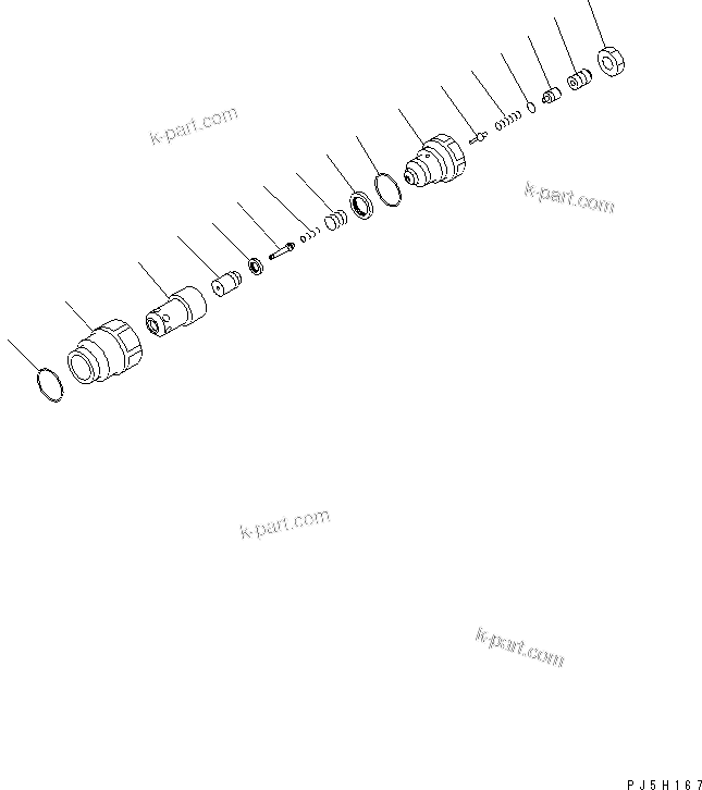 Komatsu parts book diagram for PC650-6A S/N 30001-UP: SAFETY VALVE (FOR ATTACHMENT) (VALVE) (2-ACTUATOR)(#31001-)