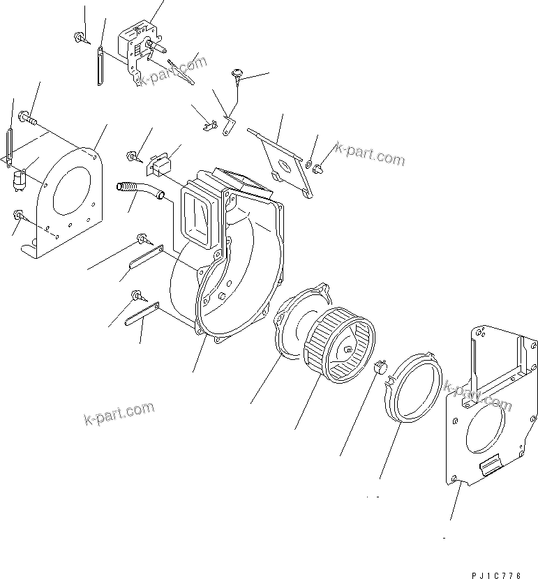Komatsu parts book diagram for PC650-6A S/N 30001-UP: BLOWER ASS'Y (FOR AIR CONDITIONER)(#31015-)