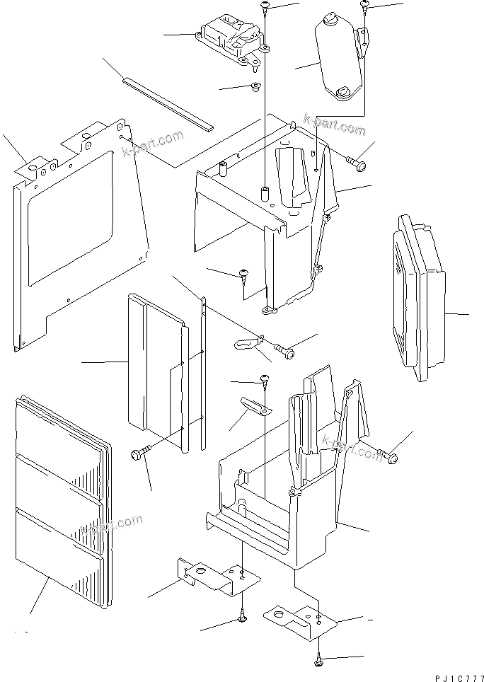 Komatsu parts book diagram for PC650-6A S/N 30001-UP: FILTER BOX ASS'Y (FOR AIR CONDITIONER)(#31015-)