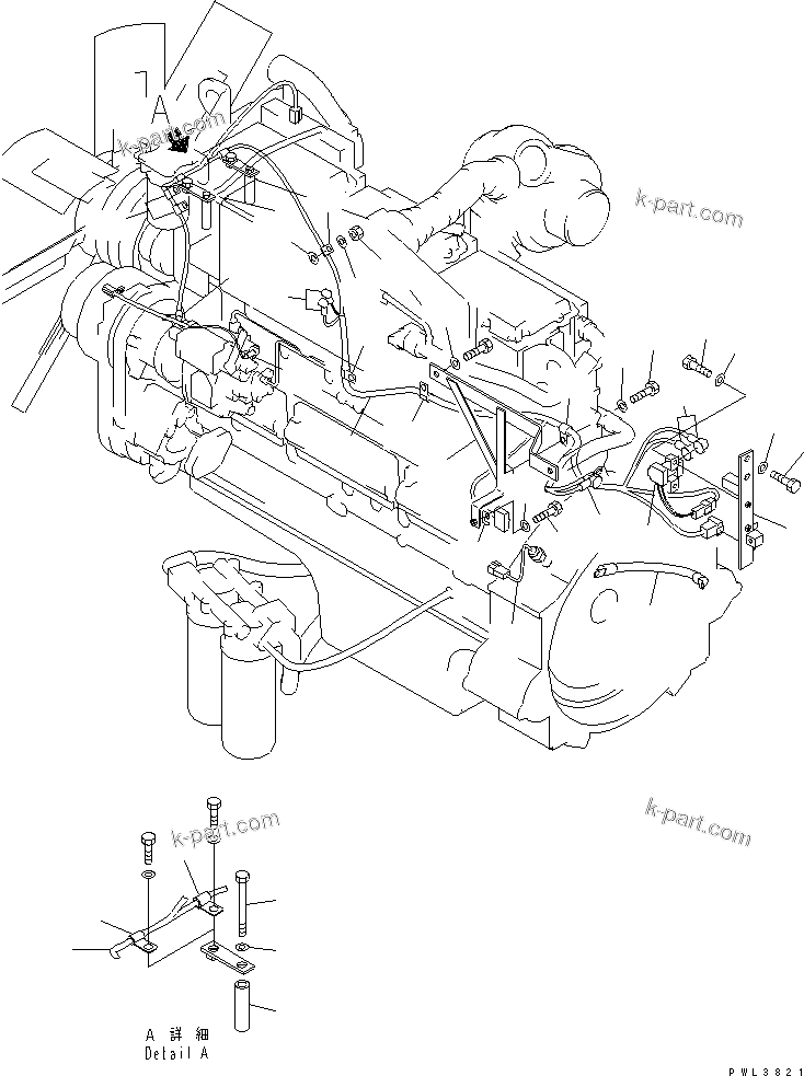Komatsu parts book diagram for PC650-6 S/N 30001-UP: ENGINE WIRING(#30016-30999)