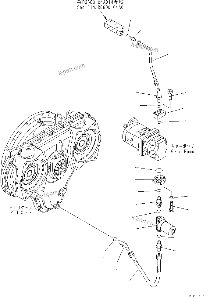 Komatsu parts book diagram for PC650-6 S/N 30001-UP: POWER TAKE OFF (LUBRICATION) (PUMP TO FILTER)