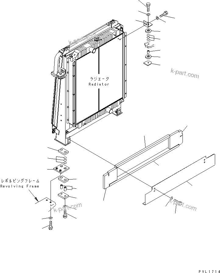 Komatsu parts book diagram for PC650-6 S/N 30001-UP: COOLING (RADIATOR MOUNTING AND SHEET)(#30001-30999)