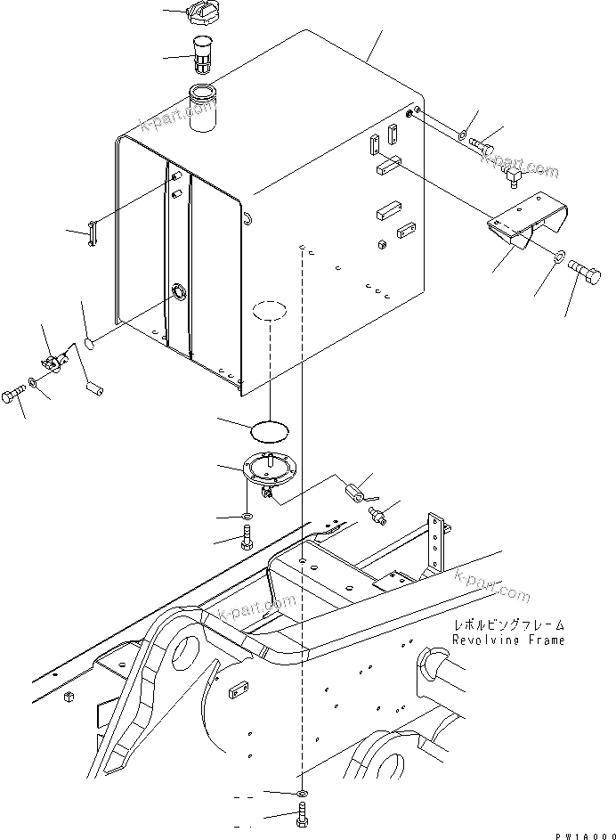 Komatsu parts book diagram for PC650-6 S/N 30001-UP: FUEL TANK(#30016-30999)