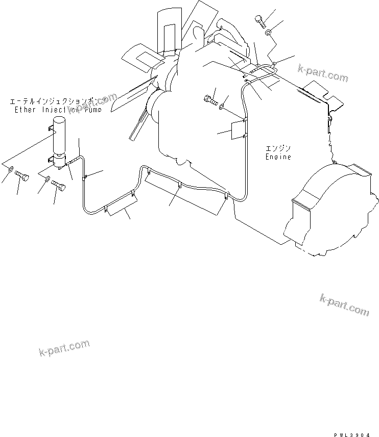 Komatsu parts book diagram for PC650-6 S/N 30001-UP: WIRING (ETHER INJECTION)(#30001-30999)