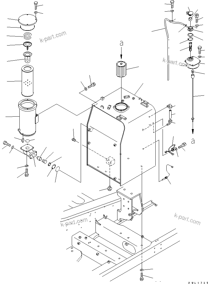 Komatsu parts book diagram for PC650-6 S/N 30001-UP: HYDRAULIC TANK(#30001-30999)