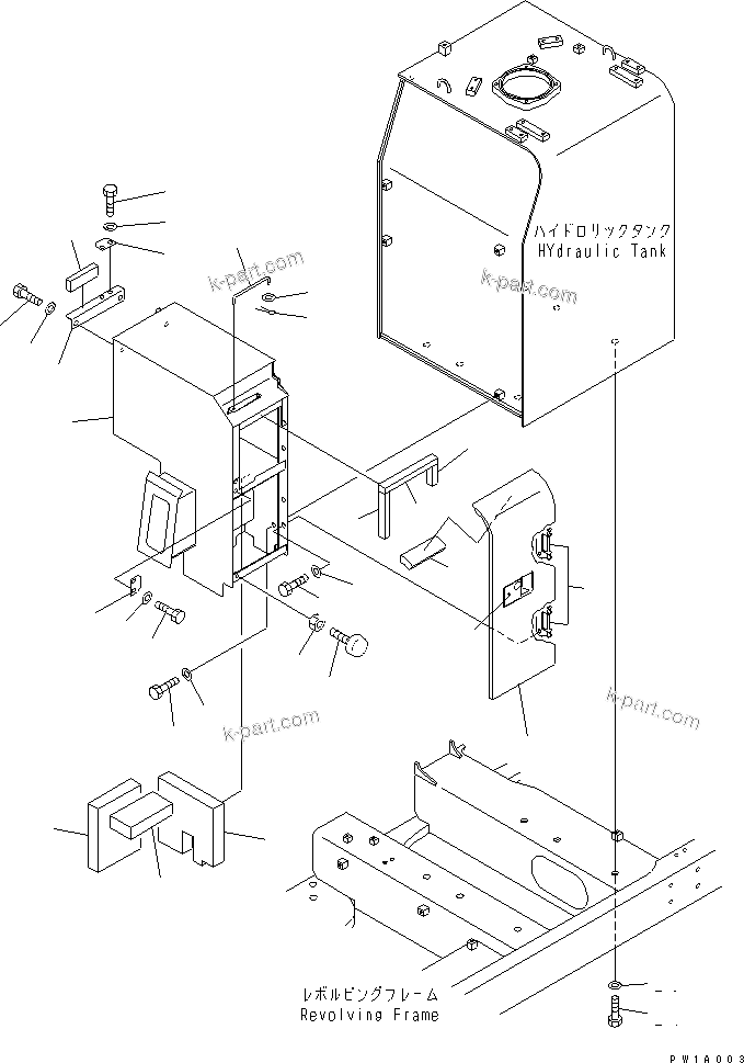 Komatsu parts book diagram for PC650-6 S/N 30001-UP: HYDRAULIC TANK (DOOR)(#30016-30999)