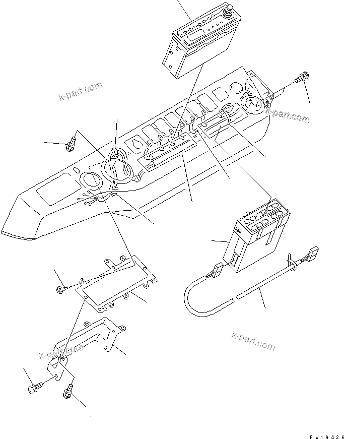 Komatsu parts book diagram for PC650-6 S/N 30001-UP: OPERATOR'S CAB (PANEL) (WITH RADIO AND AIR CONDITIONER)          (FOR LOWER WIPER)