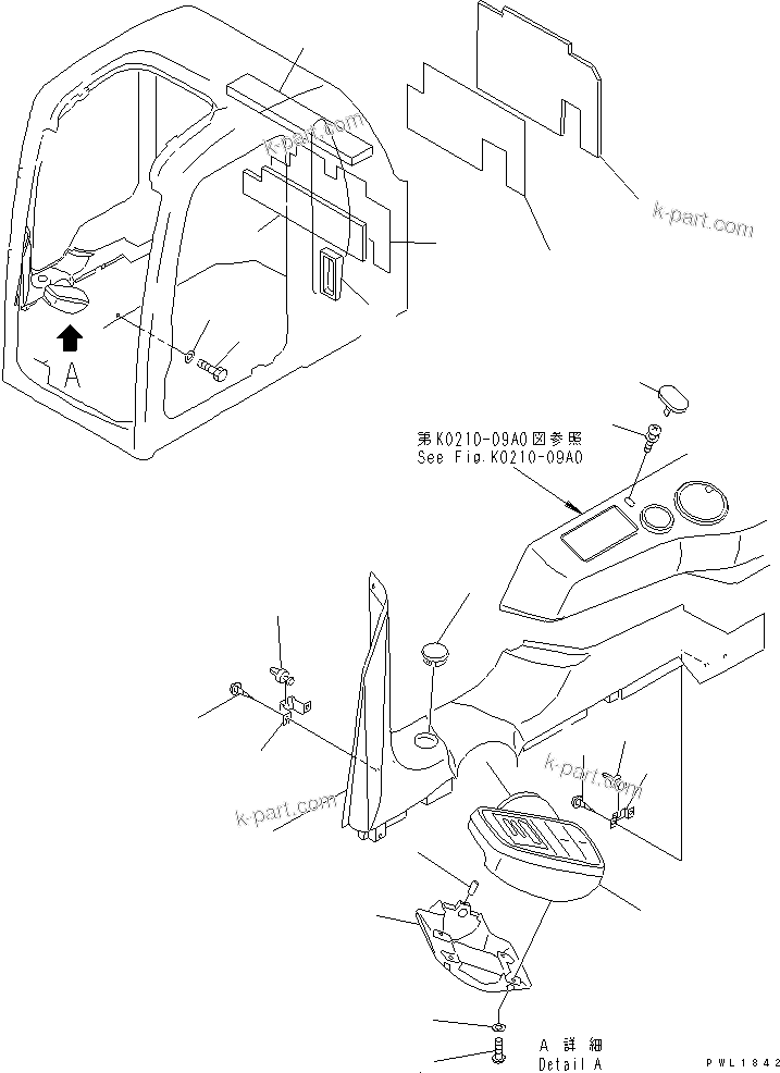 Komatsu parts book diagram for PC650-6 S/N 30001-UP: OPERATOR'S CAB (PANEL COVER AND MONITOR SYSYTEM) (WITH AIR CONDITIONER)(#30001-30999)