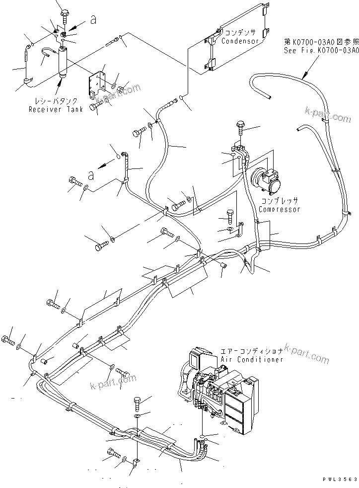 Komatsu parts book diagram for PC650-6 S/N 30001-UP: AIR CONDITIONER (HOSE JOINT)(#30001-30015)