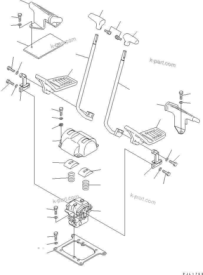 Komatsu parts book diagram for PC650-6 S/N 30001-UP: FLOOR FRAME (TRAVEL LEVER)(#30001-30999)