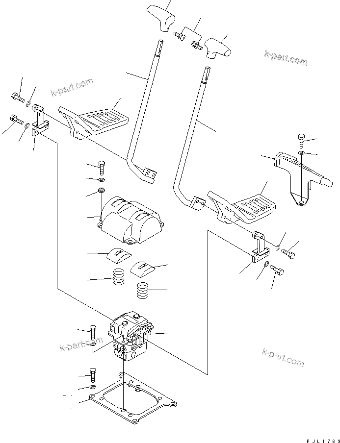 Komatsu parts book diagram for PC650-6 S/N 30001-UP: FLOOR FRAME (TRAVEL LEVER) (1 ACTUATOR)(#30001-30999)