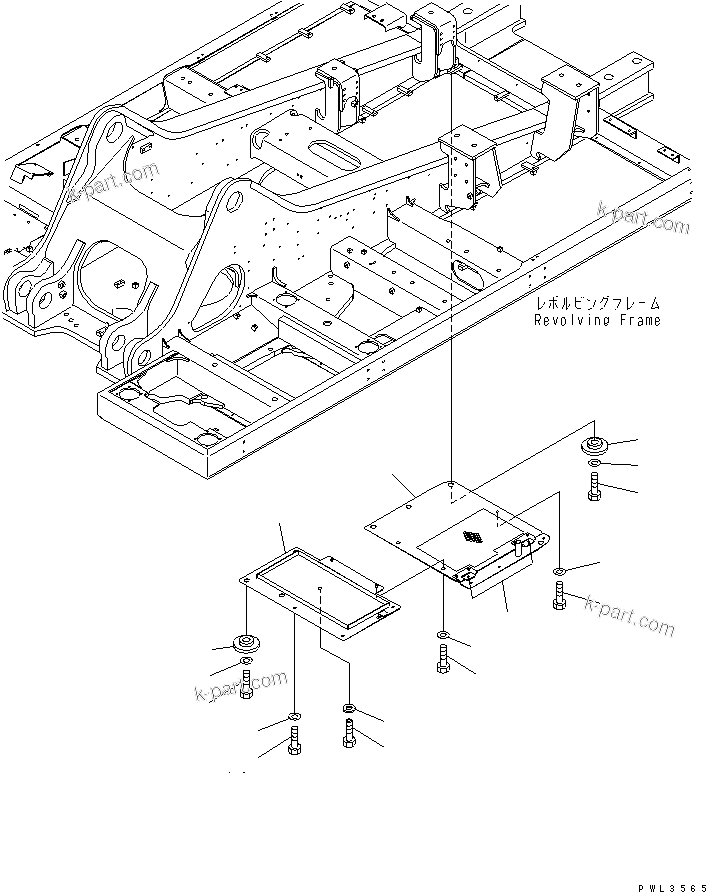 Komatsu parts book diagram for PC650-6 S/N 30001-UP: UNDER COVER (HEAVY DUTY) (REVOLVING FRAME) (CENTER)(#30001-30999)
