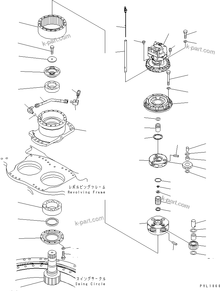 Komatsu parts book diagram for PC650-6 S/N 30001-UP: SWING MACHINERY (L.H.)(#30001-30001)