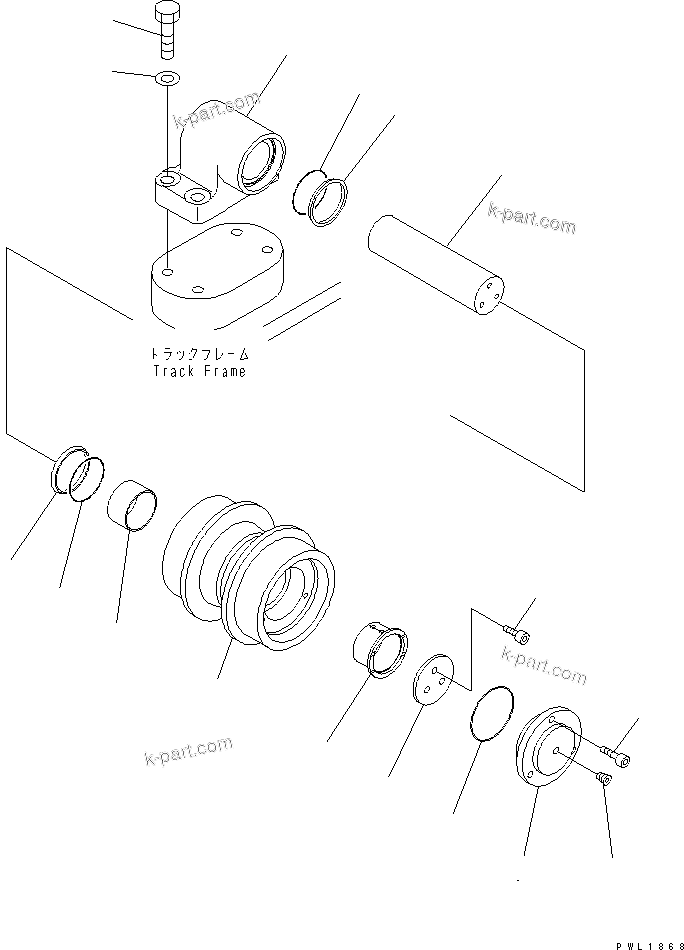 Komatsu parts book diagram for PC650-6 S/N 30001-UP: CARRIER ROLLER(#30001-30016)
