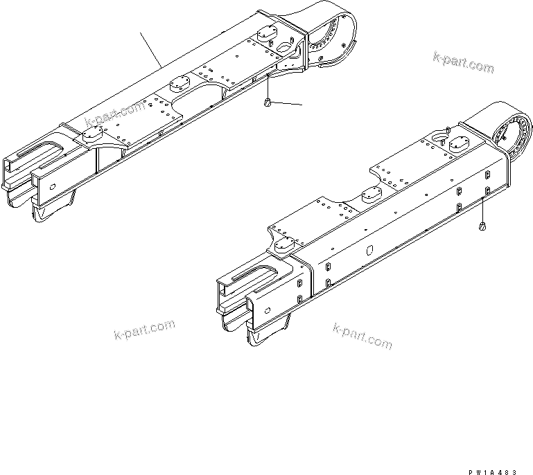 Komatsu parts book diagram for PC650-6 S/N 30001-UP: TRACK FRAME (QUARRY SPEC.) (R.H.)(#30017-)