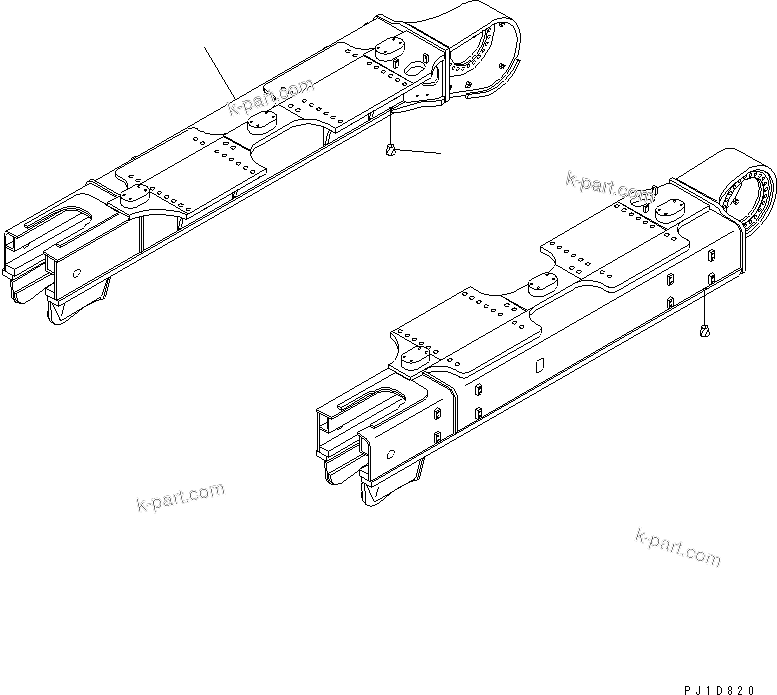 Komatsu parts book diagram for PC650-6 S/N 30001-UP: TRACK FRAME (QUARRY SPEC.) (R.H.)(#31028-)