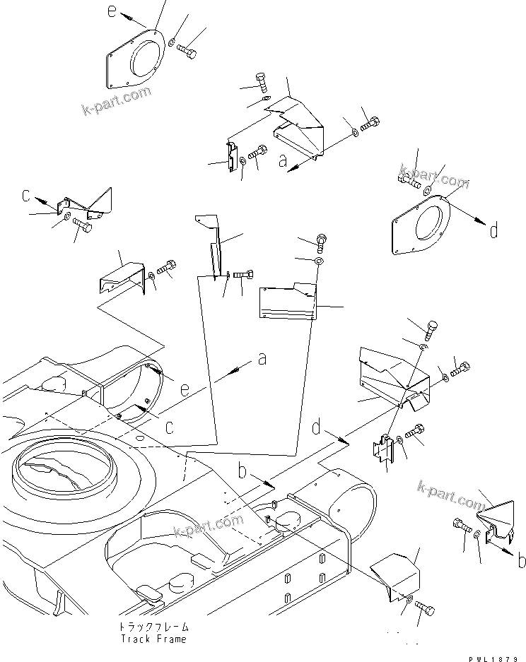 Komatsu parts book diagram for PC650-6 S/N 30001-UP: TRAVEL PIPING GUARD