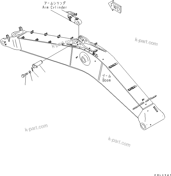 Komatsu parts book diagram for PC650-6 S/N 30001-UP: BOOM (CYLINDER PIN)