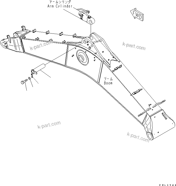 Komatsu parts book diagram for PC650-6 S/N 30001-UP: BOOM (CYLINDER PIN) (SE SPEC.)