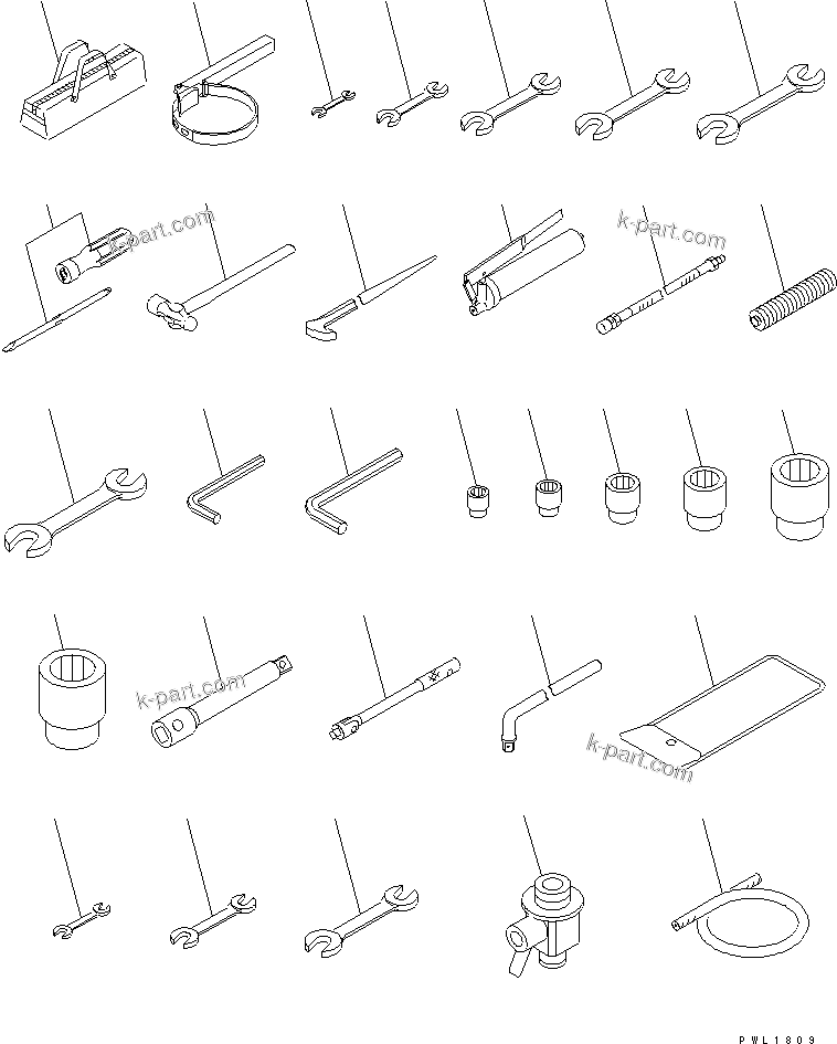 Komatsu parts book diagram for PC650-6 S/N 30001-UP: TOOL(#30001-30999)