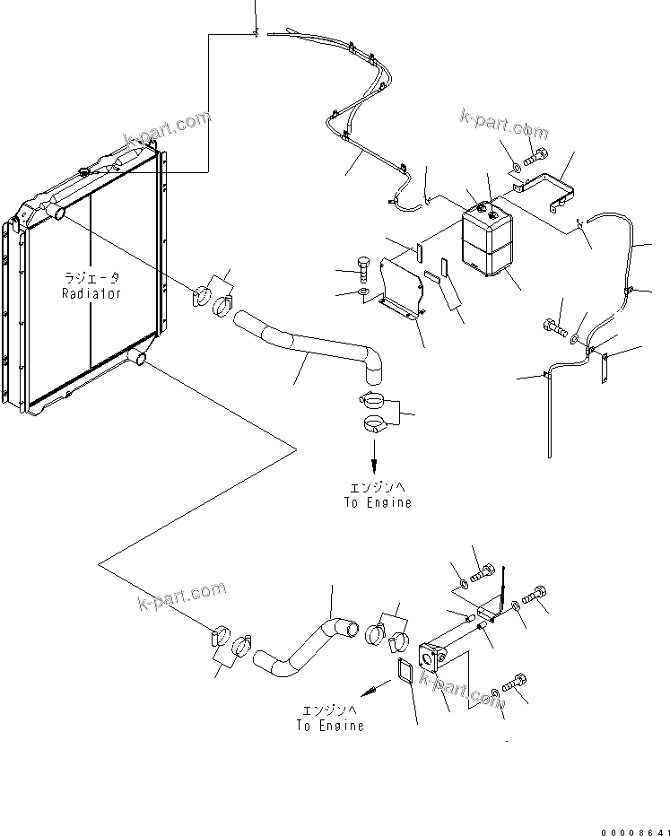 Komatsu parts book diagram for PC650LC-7-M1 S/N 40001-UP: COOLING (RADIATOR PIPING)
