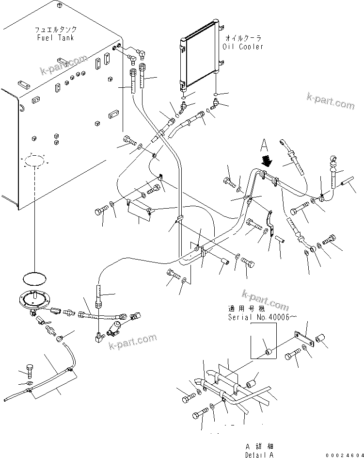 Komatsu parts book diagram for PC650LC-7-M1 S/N 40001-UP: FUEL LINE (1/2)