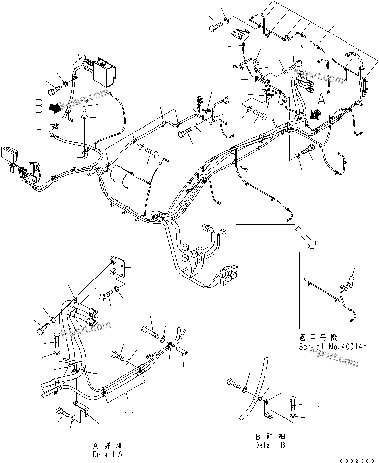 Komatsu parts book diagram for PC650LC-7-M1 S/N 40001-UP: WIRING (MAIN HARNESS) (CLIP)