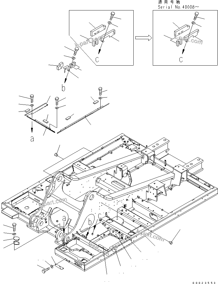 Komatsu parts book diagram for PC650LC-7-M1 S/N 40001-UP: REVOLVING FRAME (FOR LOWER WIPER)