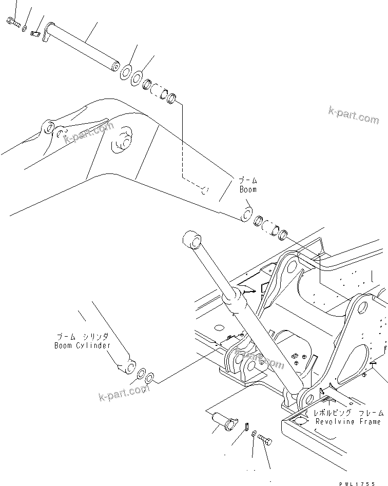 Komatsu parts book diagram for PC650LC-7-M1 S/N 40001-UP: BOOM FOOT PIN