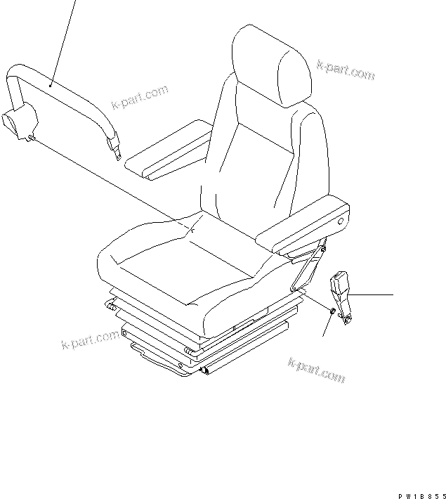 Komatsu parts book diagram for PC650LC-7-M1 S/N 40001-UP: SEAT BELT (48MM WIDE)