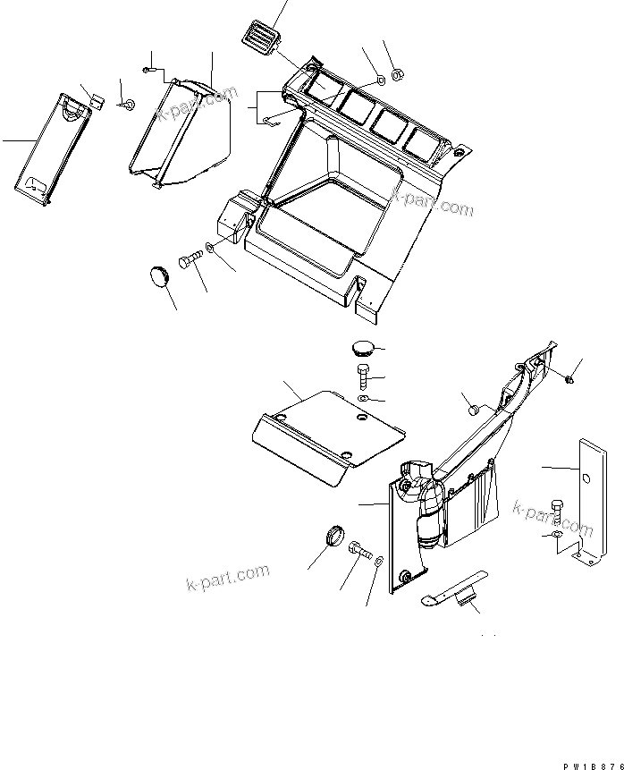 Komatsu parts book diagram for PC650LC-7-M1 S/N 40001-UP: SEAT REAR COVER (WITH AIR CONDITIONER)