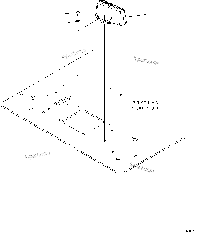 Komatsu parts book diagram for PC650LC-7-M1 S/N 40001-UP: FLOOR FRAME (FOOT REST) (L.H.)