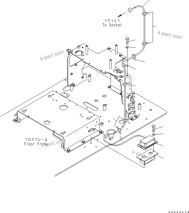 Komatsu parts book diagram for PC650LC-7-M1 S/N 40001-UP: FLOOR FRAME (12V CONVERTER)