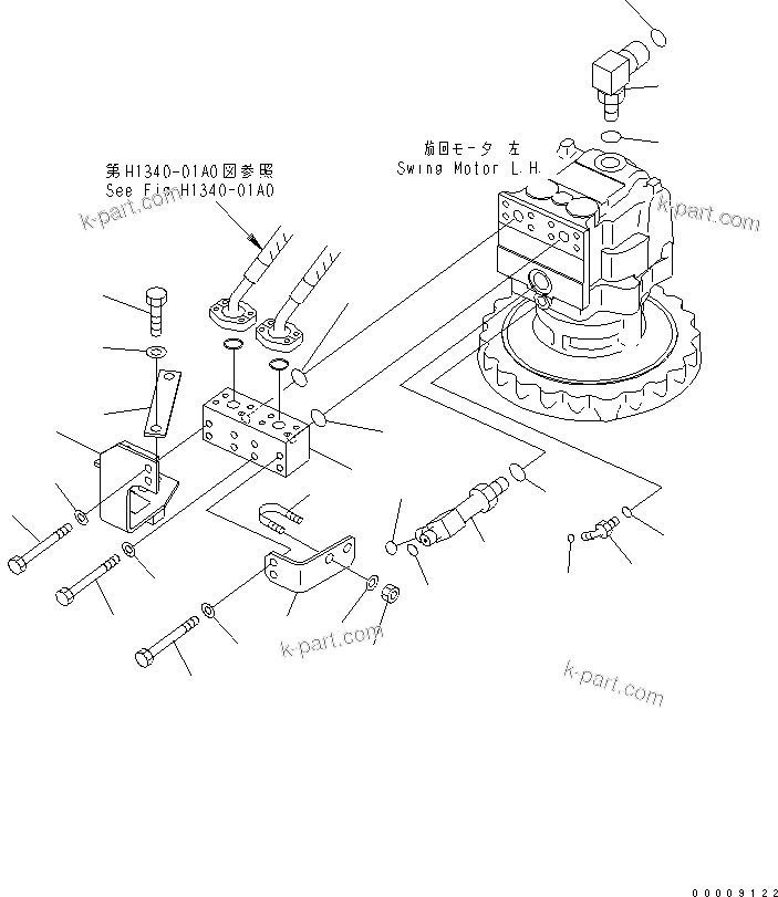 Komatsu parts book diagram for PC650LC-7-M1 S/N 40001-UP: SWING MACHINERY (BLOCK) (L.H.)