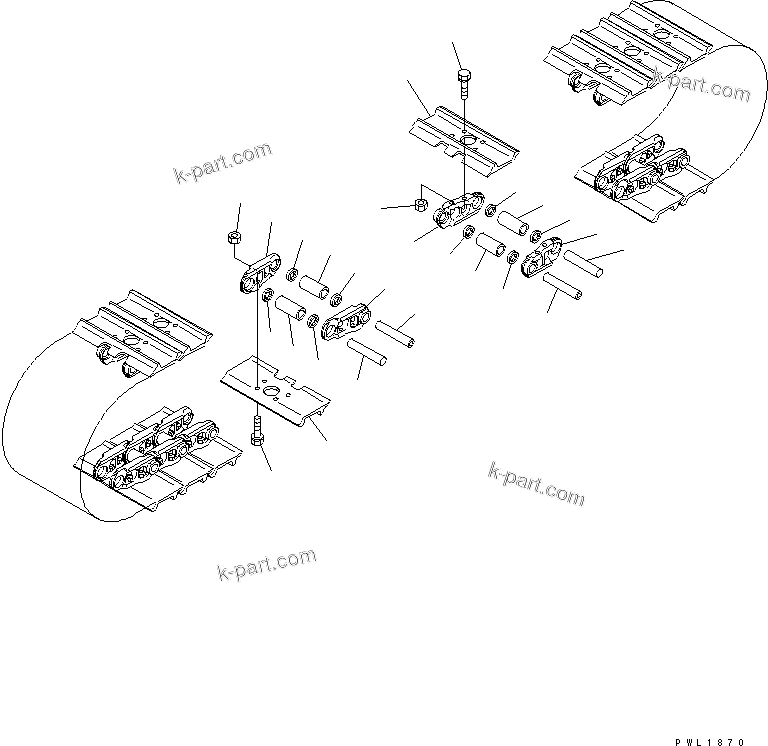 Komatsu parts book diagram for PC650LC-7-M1 S/N 40001-UP: TRACK SHOE (DOUBLE GROUSER WITH HOLE) (600MM WIDE)