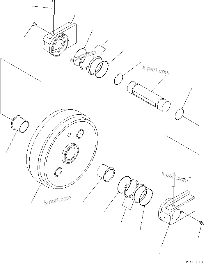 Komatsu parts book diagram for PC650LC-7-M1 S/N 40001-UP: TRACK FRAME (FRONT IDLER) (L.H.)