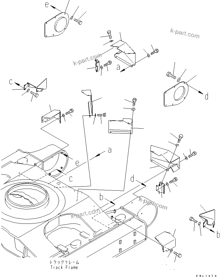 Komatsu parts book diagram for PC650LC-7-M1 S/N 40001-UP: TRAVEL PIPING GUARD