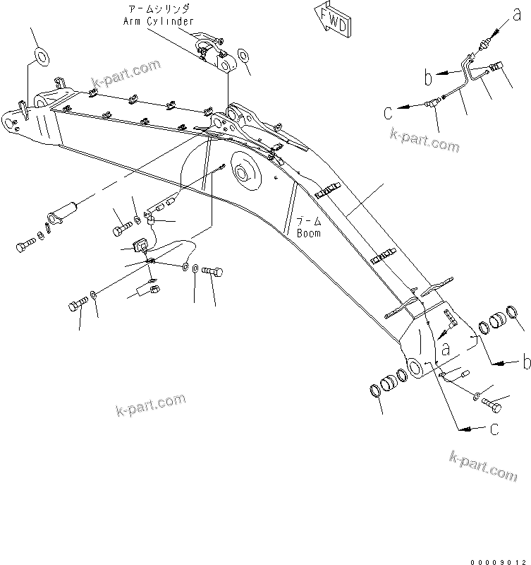 Komatsu parts book diagram for PC650LC-7-M1 S/N 40001-UP: BOOM (WORK LAMP)