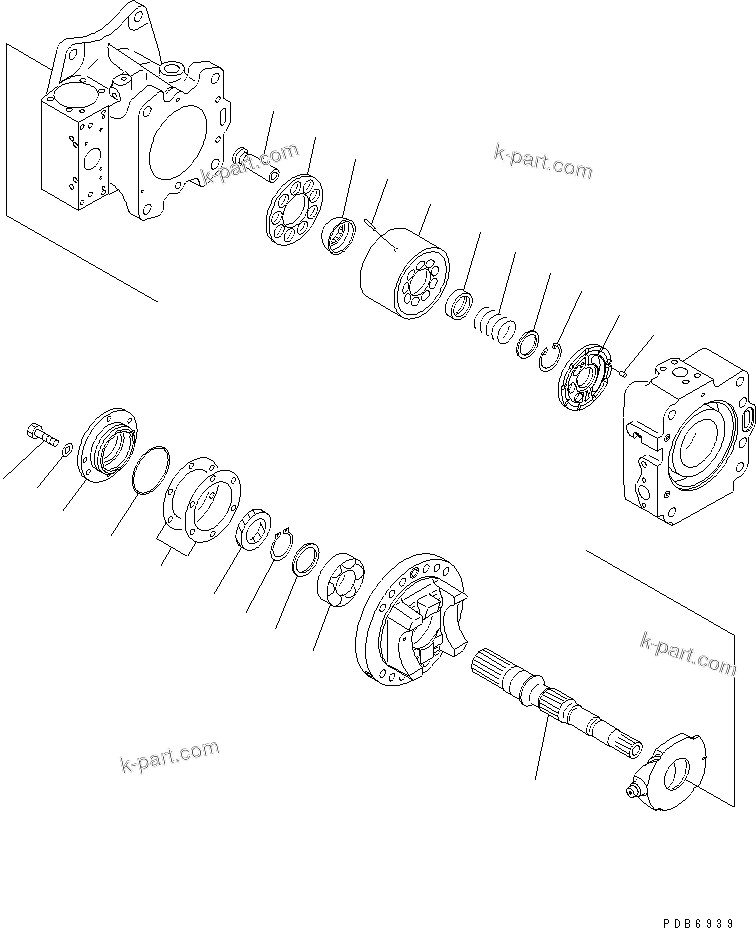 Komatsu parts book diagram for PC650LC-7-M1 S/N 40001-UP: MAIN PUMP (2/14) (NO.1 PUMP)