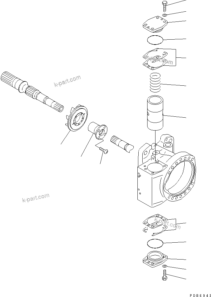 Komatsu parts book diagram for PC650LC-7-M1 S/N 40001-UP: MAIN PUMP (6/14) (NO.1 PUMP)