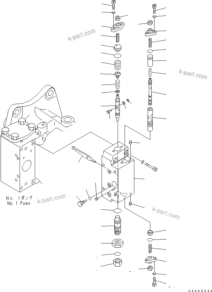Komatsu parts book diagram for PC650LC-7-M1 S/N 40001-UP: MAIN PUMP (7/14) (NO.1 PUMP)