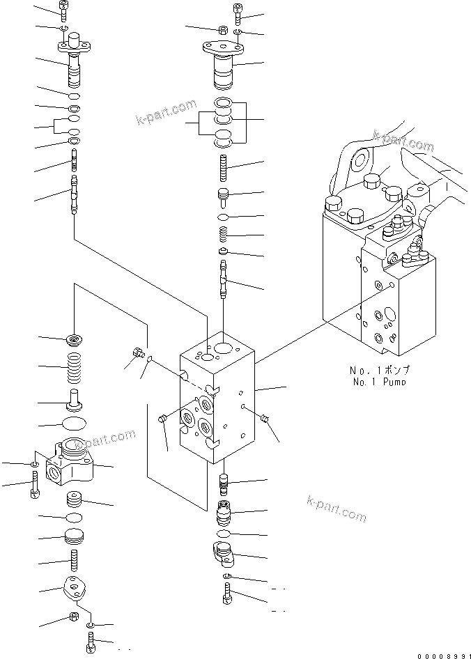 Komatsu parts book diagram for PC650LC-7-M1 S/N 40001-UP: MAIN PUMP (8/14) (NO.1 PUMP)