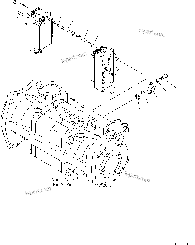 Komatsu parts book diagram for PC650LC-7-M1 S/N 40001-UP: MAIN PUMP (9/9) (NO.2 PUMP)