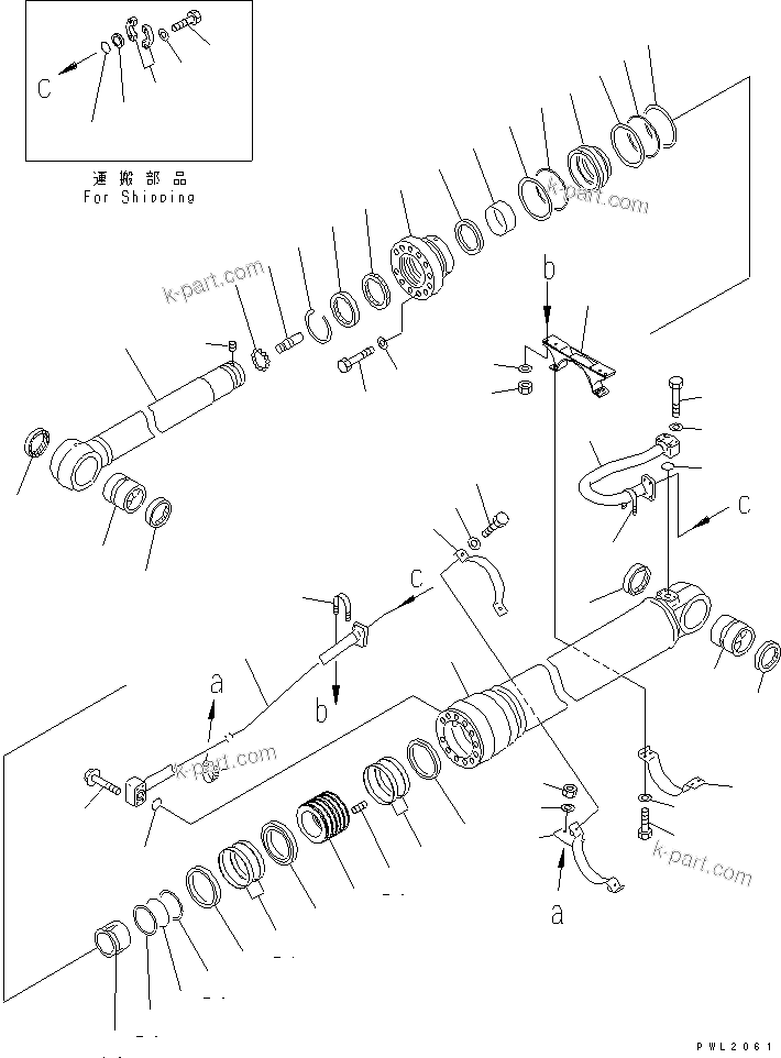 Komatsu parts book diagram for PC650LC-7-M1 S/N 40001-UP: ARM CYLINDER