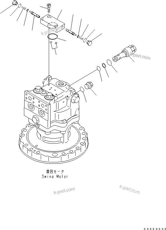 Komatsu parts book diagram for PC650LC-7-M1 S/N 40001-UP: SWING MOTOR (3/3)