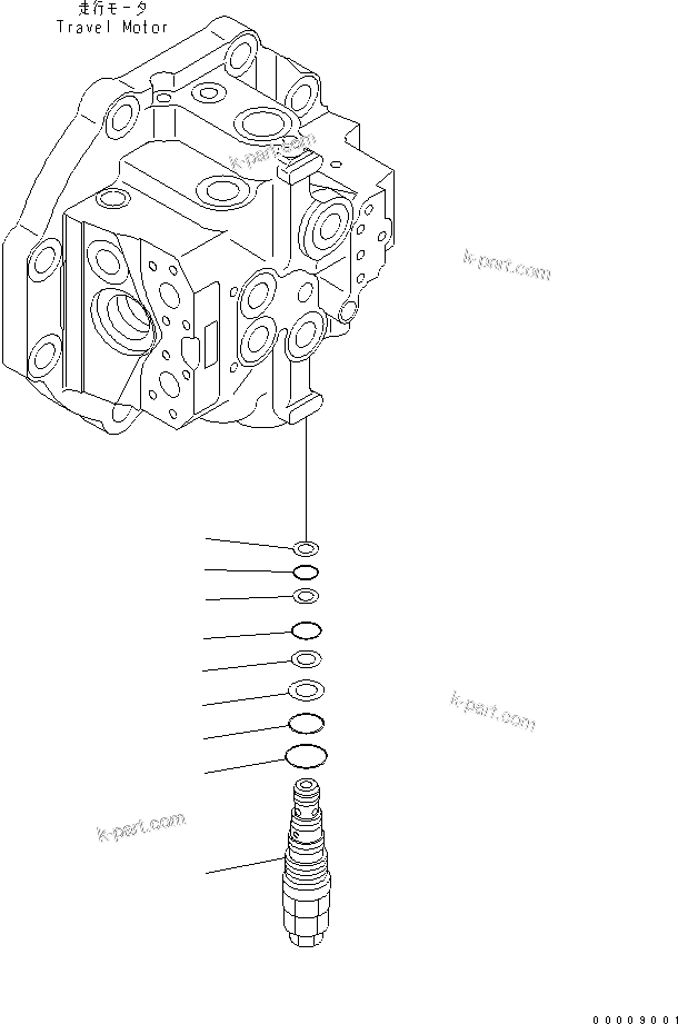 Komatsu parts book diagram for PC650LC-7-M1 S/N 40001-UP: TRAVEL MOTOR (3/3)