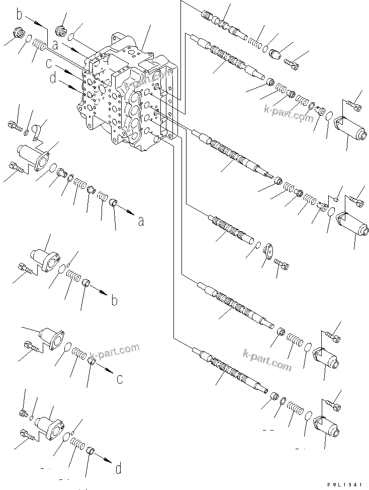 Komatsu parts book diagram for PC650LC-7-M1 S/N 40001-UP: MAIN VALVE (5/8)