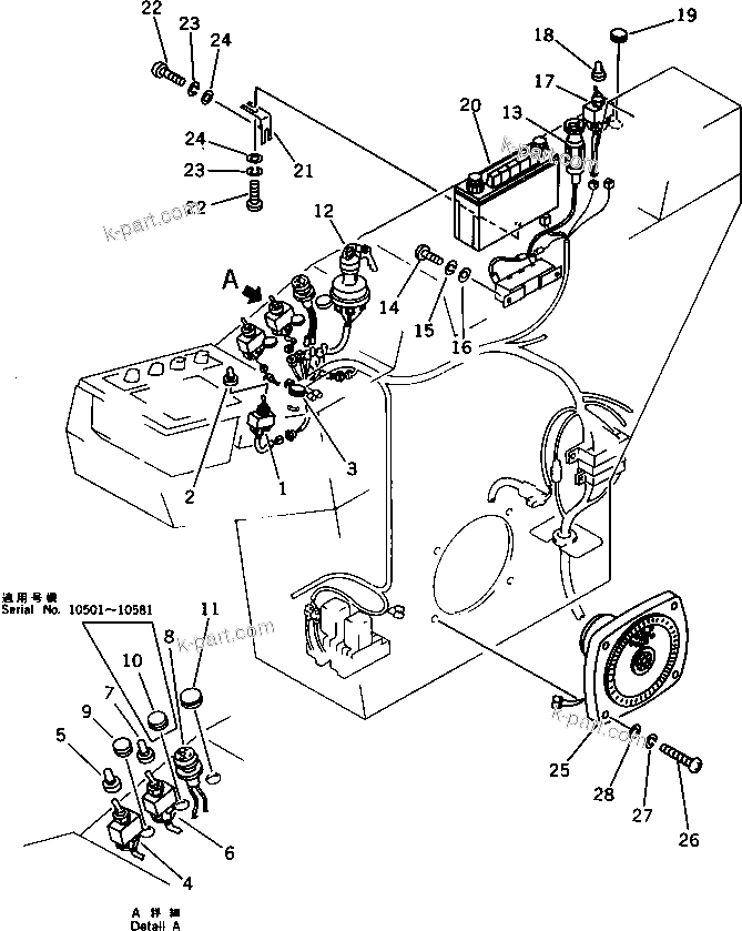 Komatsu parts book diagram for PC650SE-3 S/N 10501-UP: INSTRUMENT PANEL (1/3) (FOR BACKHOE) (FOR JAPAN)