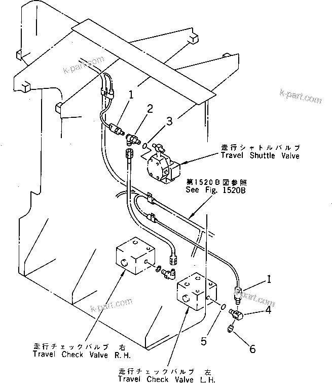 Komatsu parts book diagram for PC650SE-3 S/N 10501-UP: TRAVEL ALARM SWITCH (WITHOUT AUTO DECELERATION)(#11104-)