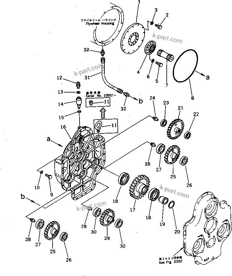 Komatsu parts book diagram for PC650SE-3 S/N 10501-UP: POWER TAKE OFF (1/2)(#10501-10815)
